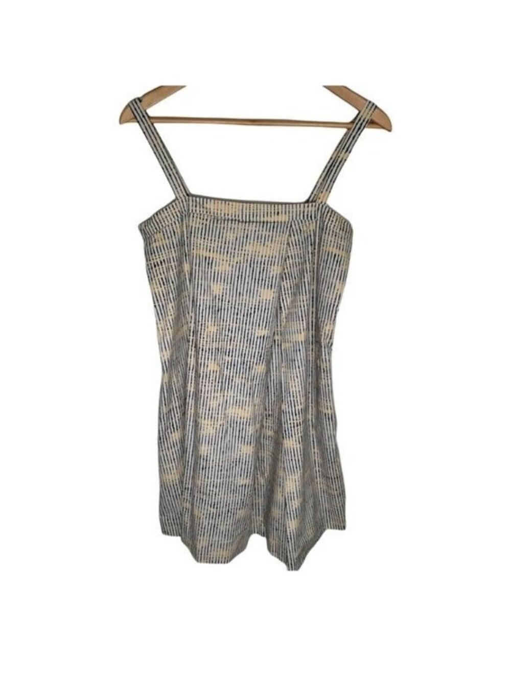 Tevrow Chase Sundress Womens 4 Yellow Striped Sleeveless Mini Pockets